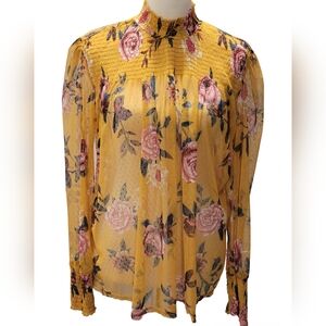 Maurices Cottagecore Sheer Floral Blouse Women's Size XXL